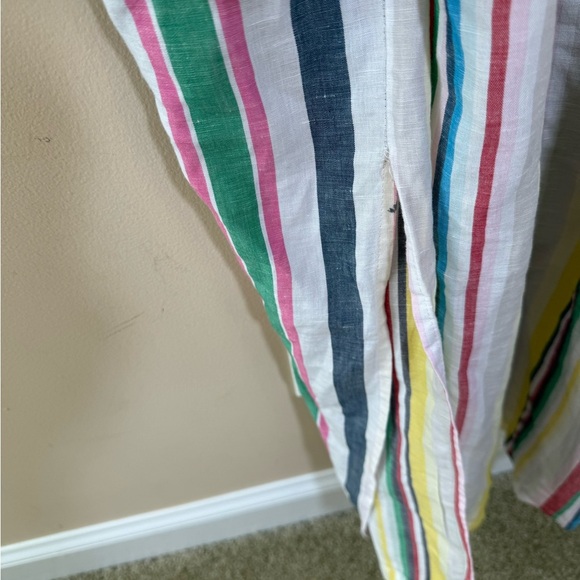 Vilagallo cover up Rainbow Linen cotton blend crochet kaftan beach size L - Picture 6 of 8